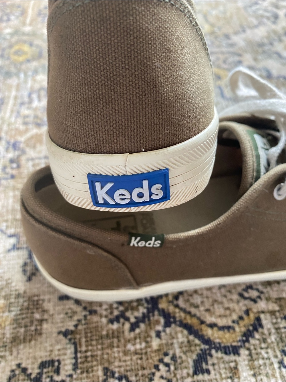 Keds Women’s Canvas Sneakers — Olive Green with White Accents - Picture 8 of 8